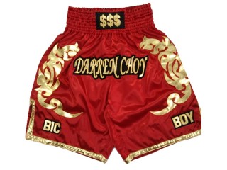 Personalised  boxing shorts : KNBXCUST-2039-Red